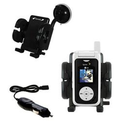 Gomadic LG LX-550 Auto Windshield Holder with Car Charger - Uses TipExchange