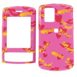 Wireless Emporium, Inc. LG Shine CU720 Pink w/Hearts & Lips Snap-On Protector Case Faceplate