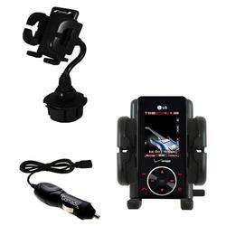 Gomadic LG VX8500 Auto Cup Holder with Car Charger - Uses TipExchange