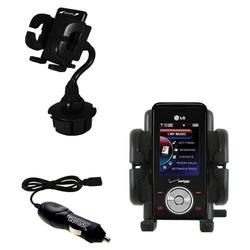 Gomadic LG VX8550 Auto Cup Holder with Car Charger - Uses TipExchange
