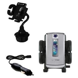 Gomadic LG VX8700 Auto Cup Holder with Car Charger - Uses TipExchange