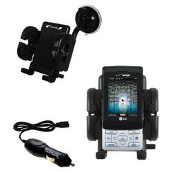 Gomadic LG VX9400 Auto Windshield Holder with Car Charger - Uses TipExchange