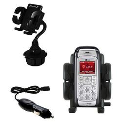 Gomadic LG VX9800 Auto Cup Holder with Car Charger - Uses TipExchange