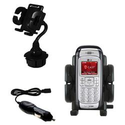 Gomadic LG VX9900 Auto Cup Holder with Car Charger - Uses TipExchange