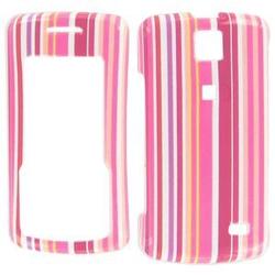Wireless Emporium, Inc. LG Venus VX8800 Pink Stripes Snap-On Protector Case Faceplate