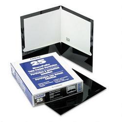 Esselte Pendaflex Corp. Laminated Two Pocket Portfolios, 100 Sheet Capacity, Black, 25/Box