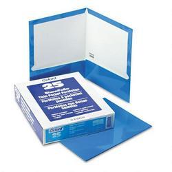Esselte Pendaflex Corp. Laminated Two Pocket Portfolios, 100 Sheet Capacity, Blue, 25/Box