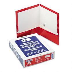 Esselte Pendaflex Corp. Laminated Two Pocket Portfolios, 100 Sheet Capacity, Red, 25/Box