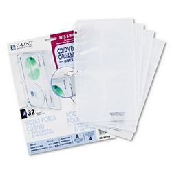 C-Line Products, Inc. Looseleaf CD/DVD Sheet with Index Tabs & Inserts, 4 CDs/Sheet, 8 Sheets/Pack