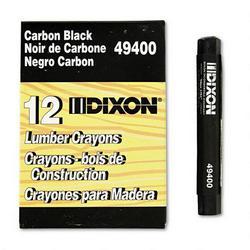 Dixon Ticonderoga Co. Lumber Crayon, Permanent, Carbon Black, Dozen