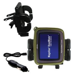 Gomadic Magellan Crossover GPS 2500T Auto Vent Holder with Car Charger - Uses TipExchange