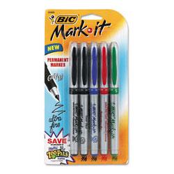 Bic Corporation Mark-It Ultra-Fine Tip Permanent Marker, Five-Marker Set