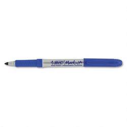 Bic Corporation Mark It™ Fine Point Permanent Marker, Rubber Grip, Deep Sea Blue Ink, Dozen
