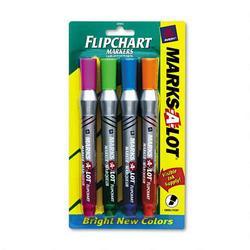 Avery-Dennison Marks A Lot® EverBold® Bright Flipchart Markers, Four Color Set