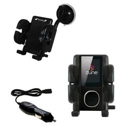 Gomadic Microsoft Zune 4GB / 8GB Auto Windshield Holder with Car Charger - Uses TipExchange
