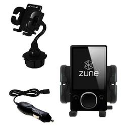 Gomadic Microsoft Zune 80GB 2nd Gen Auto Cup Holder with Car Charger - Uses TipExchange