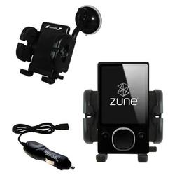Gomadic Microsoft Zune 80GB 2nd Gen Auto Windshield Holder with Car Charger - Uses TipExchange