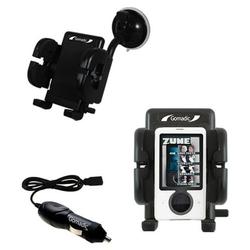 Gomadic Microsoft Zune Gen2 Auto Windshield Holder with Car Charger - Uses TipExchange