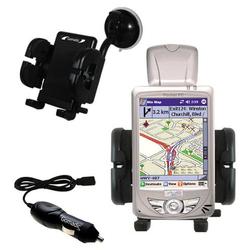 Gomadic Mio Technology 168 Auto Windshield Holder with Car Charger - Uses TipExchange