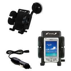 Gomadic Mio Technology 339 Auto Windshield Holder with Car Charger - Uses TipExchange
