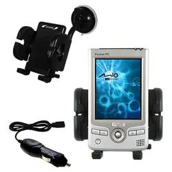 Gomadic Mio Technology 558 Auto Windshield Holder with Car Charger - Uses TipExchange