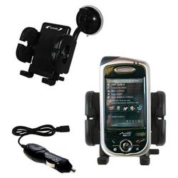 Gomadic Mio Technology A701 Auto Windshield Holder with Car Charger - Uses TipExchange