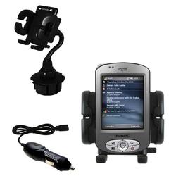 Gomadic Mio Technology C710 Auto Cup Holder with Car Charger - Uses TipExchange