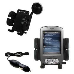 Gomadic Mio Technology C710 Auto Windshield Holder with Car Charger - Uses TipExchange