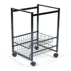 Advantus Corporation Mobile Steel File Cart with Sliding Wire Grid Baskets, Letter Size, Black