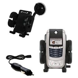 Gomadic Motorola A780 Auto Windshield Holder with Car Charger - Uses TipExchange