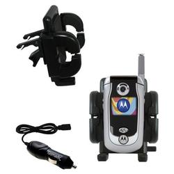 Gomadic Motorola A840 Auto Vent Holder with Car Charger - Uses TipExchange