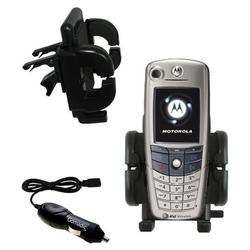 Gomadic Motorola A845 Auto Vent Holder with Car Charger - Uses TipExchange