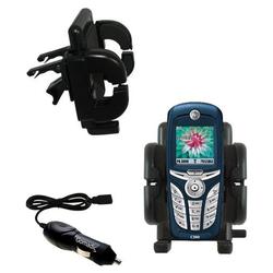 Gomadic Motorola C390 Auto Vent Holder with Car Charger - Uses TipExchange
