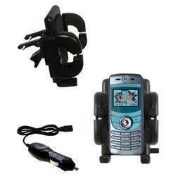 Gomadic Motorola C550 Auto Vent Holder with Car Charger - Uses TipExchange