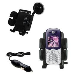 Gomadic Motorola C650 Auto Windshield Holder with Car Charger - Uses TipExchange