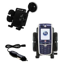 Gomadic Motorola C980 Auto Windshield Holder with Car Charger - Uses TipExchange