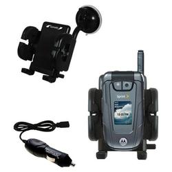 Gomadic Motorola Deluxe Auto Windshield Holder with Car Charger - Uses TipExchange