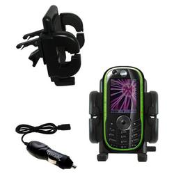 Gomadic Motorola E1060 Auto Vent Holder with Car Charger - Uses TipExchange