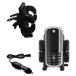 Gomadic Motorola E1120 Auto Vent Holder with Car Charger - Uses TipExchange