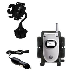 Gomadic Motorola E310 Auto Cup Holder with Car Charger - Uses TipExchange