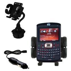 Gomadic Motorola Q9m Auto Cup Holder with Car Charger - Uses TipExchange