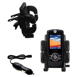 Gomadic Motorola RIZR Auto Vent Holder with Car Charger - Uses TipExchange
