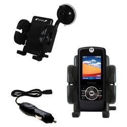 Gomadic Motorola RIZR Auto Windshield Holder with Car Charger - Uses TipExchange
