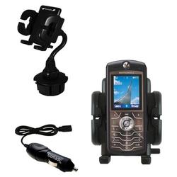 Gomadic Motorola SLVR Auto Cup Holder with Car Charger - Uses TipExchange