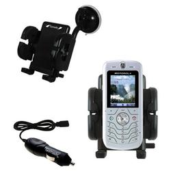 Gomadic Motorola SLVR L6 Auto Windshield Holder with Car Charger - Uses TipExchange
