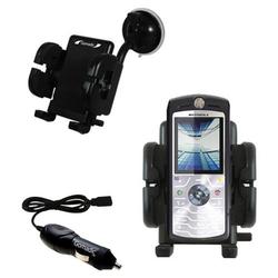 Gomadic Motorola SLVR L7 Auto Windshield Holder with Car Charger - Uses TipExchange