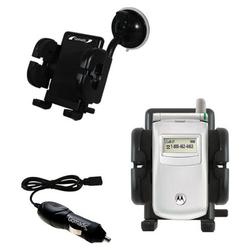 Gomadic Motorola T720i Auto Windshield Holder with Car Charger - Uses TipExchange