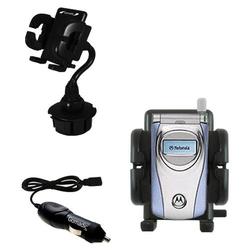 Gomadic Motorola T722i Auto Cup Holder with Car Charger - Uses TipExchange