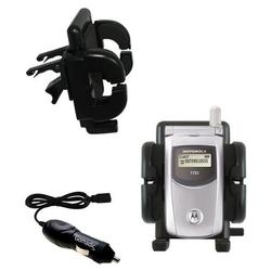 Gomadic Motorola T725e Auto Vent Holder with Car Charger - Uses TipExchange