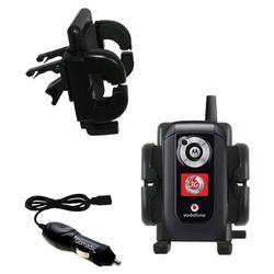 Gomadic Motorola V1050 Auto Vent Holder with Car Charger - Uses TipExchange